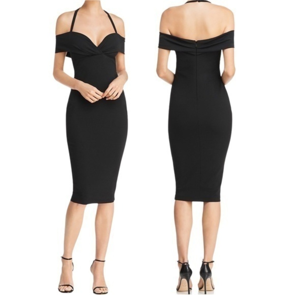 NOOKIE | Athena Halter Midi Dress in Black - Size Medium (NWT)